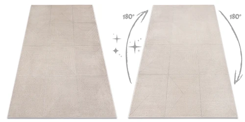 Dywan nowoczesny Aura J2624A geometryczny beż błyszcząca strona