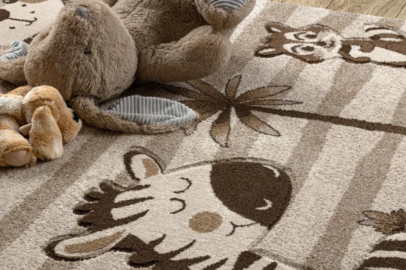 Dywan dla dzieci Kiddo 3869 Safari beż-krem - wzór