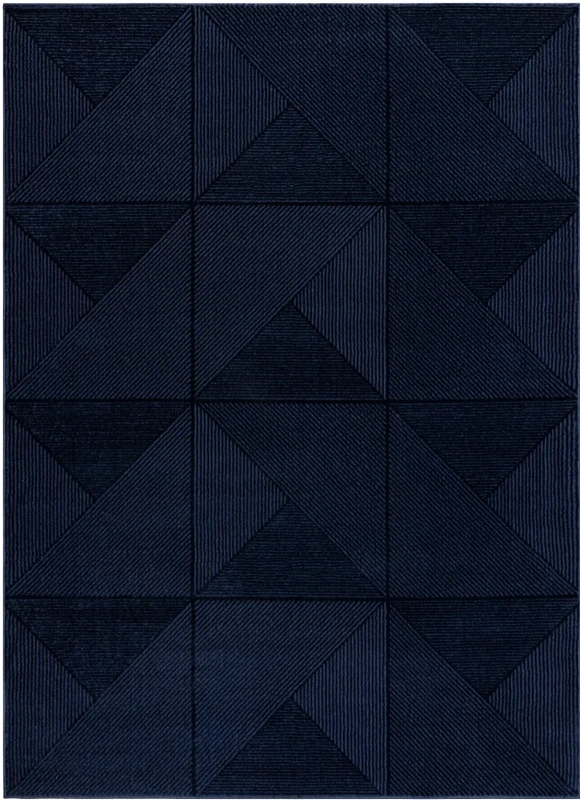 Dywan nowoczesny Aura J2624A geometryczny ciemny niebieski