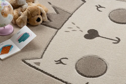 Dywan dla dzieci Kiddo 6106 kotek krem - wzór