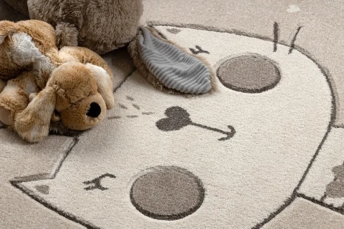 Dywan dla dzieci koło Kiddo 6106 kotek krem - wzór