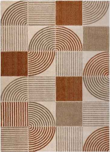 Dywan nowoczesny geometria Arcana 2160 krem/pomarańczowy
