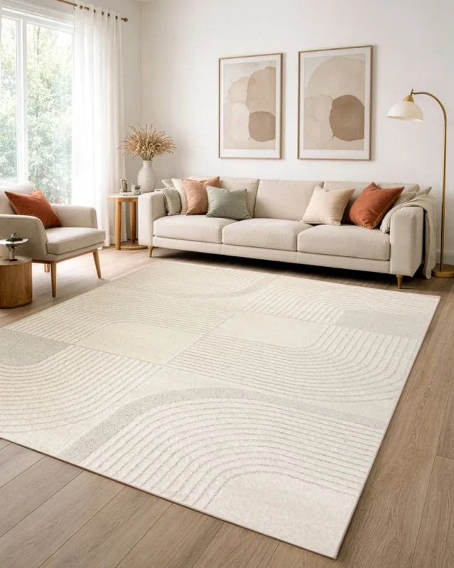 Dywan nowoczesny Dune 8011 krem do salonu