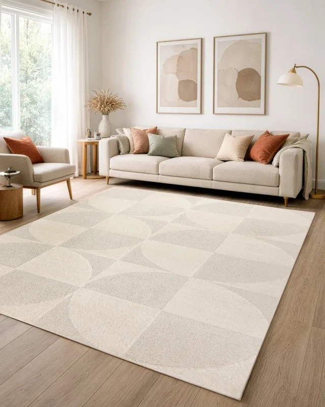 Dywan nowoczesny geometria Dune 2900 krem do salonu