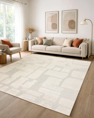 Dywan geometryczny Dune 2527 krem do salonu