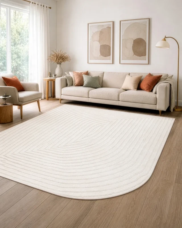 Dywan nowoczesny nieregularny Dune 8051 krem do salonu