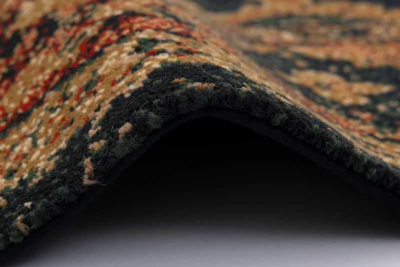 Dywan wełniany Agnella Tempo Baltas dark gold (binding) wykończenie i runo