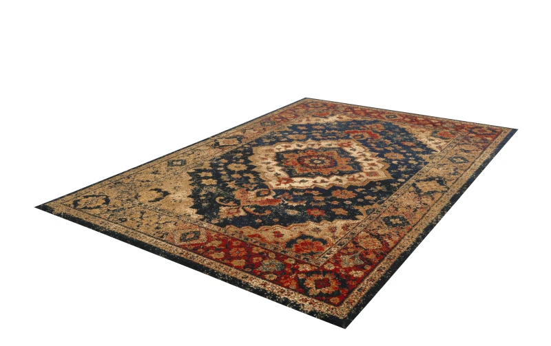 Dywan wełniany Agnella Tempo Baltas dark gold (binding) rzut z boku
