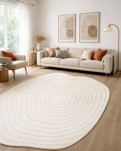 Dywan nieregularny Dune 8070 shape krem do pokoju dziennego