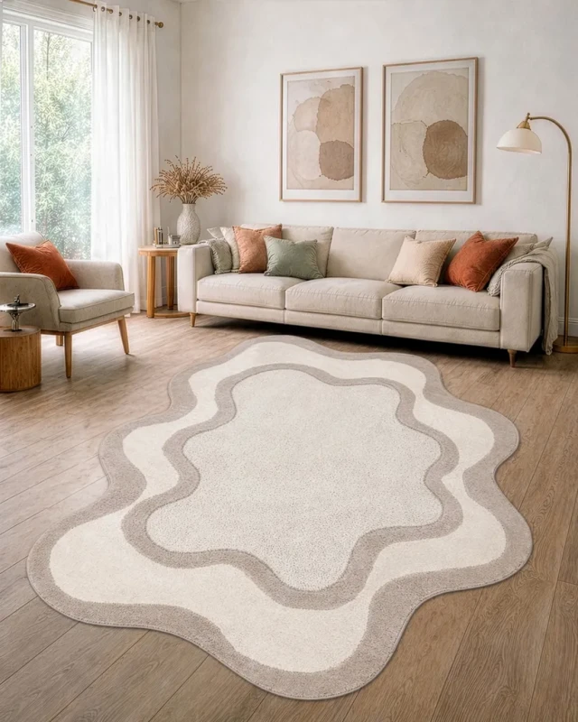 Dywan nowoczesny Dune 8086 shape krem-beż do salonu