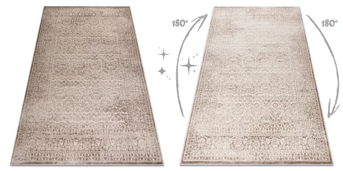 Dywan vintage Aura J1361 ramka beż błyszcząca strona