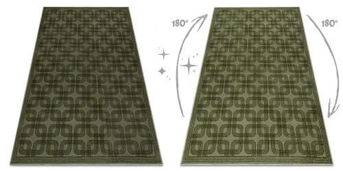Dywan art deco Aura J2556A geometryczny zielony błyszcząca strona