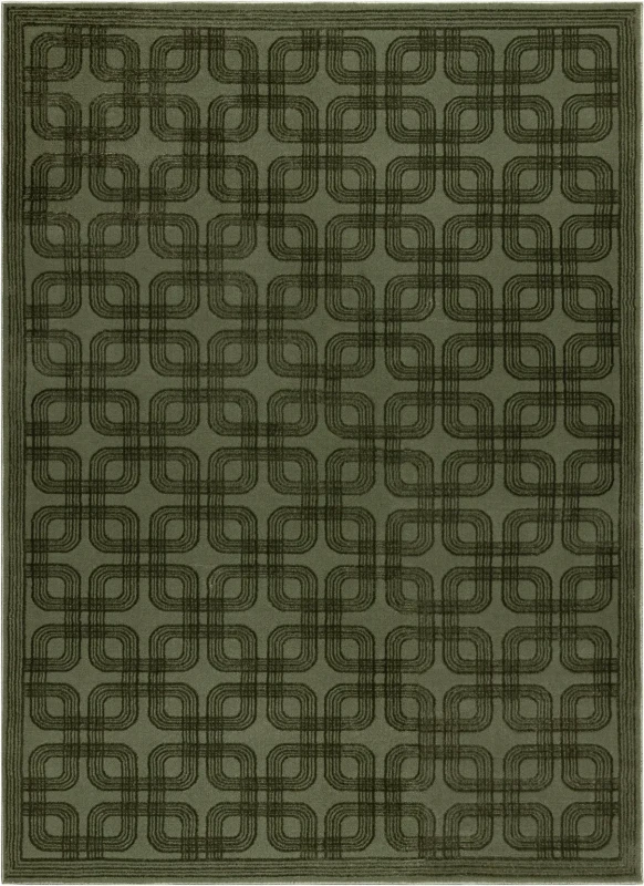 Dywan art deco Aura J2556A geometryczny zielony