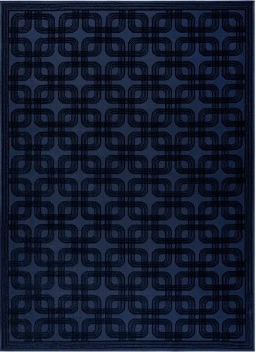 Dywan art deco Aura J2556A geometryczny ciemny niebieski