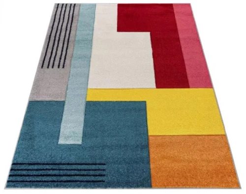 Dywan nowoczesny A092A Atlanta d.turquoise/cream rzut z góry