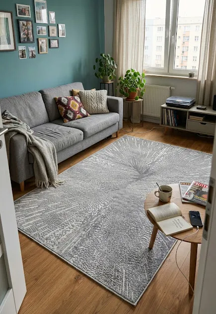 Dywan nowoczesny Dywilan Pure 01 EB273 grey aranżacja
