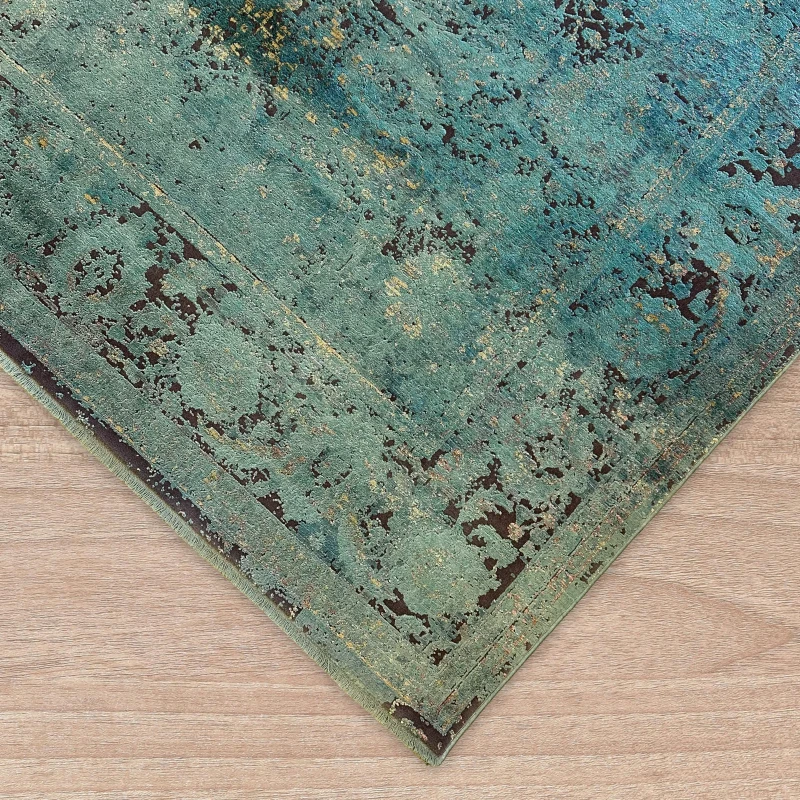 Dywan vintage Dywilan Empire 9 green  wykończenie