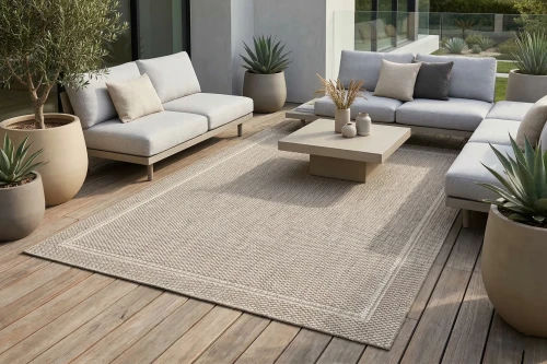 Dywan zewnętrzny Carpet Decor Outdoor/Indoor Grano Frame gray aranżacja