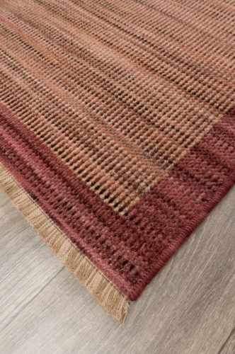 Dywan nowoczesny Royal Wool bordiura bordowy wykończenie