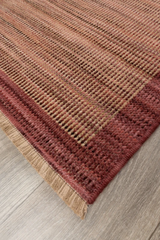 Dywan nowoczesny Royal Wool bordiura bordowy wykończenie