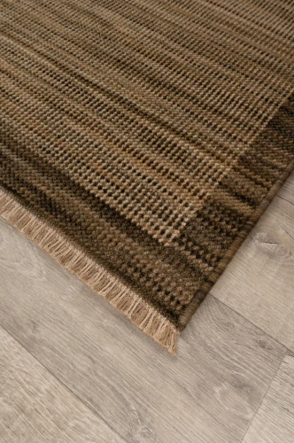 Dywan nowoczesny Royal Wool bordiura brązowy wykończenie
