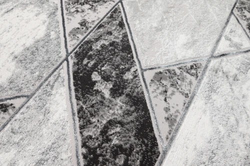 Dywan nowoczesny Stone geometria szary runo