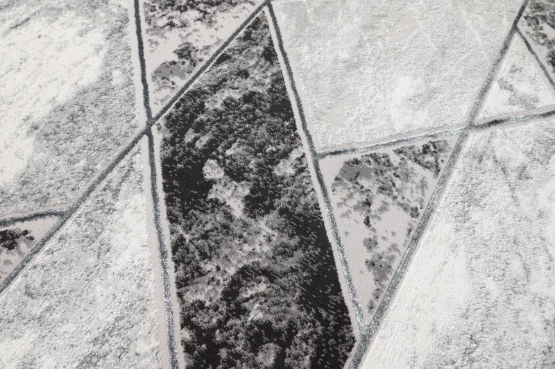 Dywan nowoczesny Stone geometria szary runo