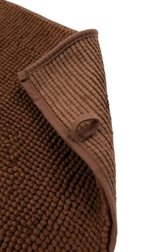 Bok i spód dywanika łazienkowego Chenille soft brąz