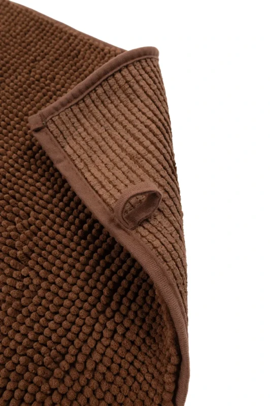 Bok i spód dywanika łazienkowego Chenille soft brąz
