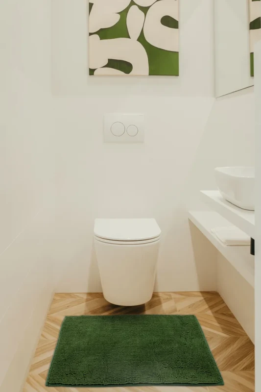 Dywanik łazienkowy Chenille soft zielony do łazienki