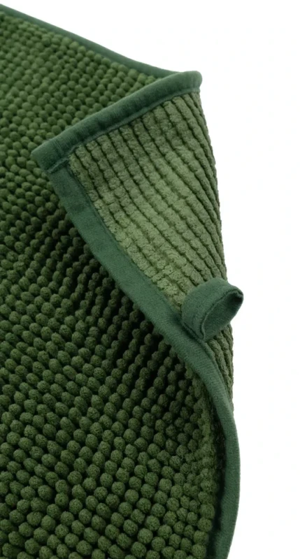 Bok i spód dywanika łazienkowego Chenille soft zielony