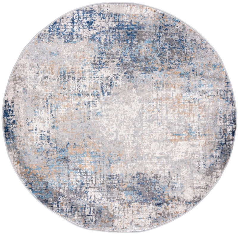Dywan okragły nowoczesny Portland G512B white/d_blue