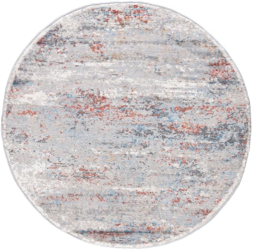 Dywan okrągły nowoczesny Portland G509C white/salmon
