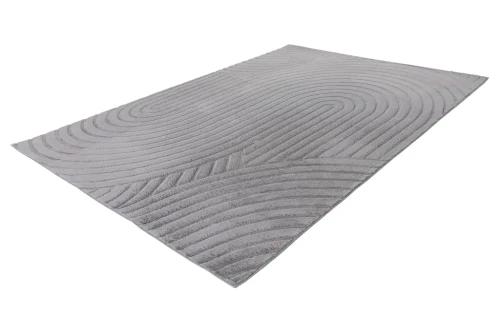 Rzut z boku na srebrny dywan 3d Lalee Hides Comfort CMF 501