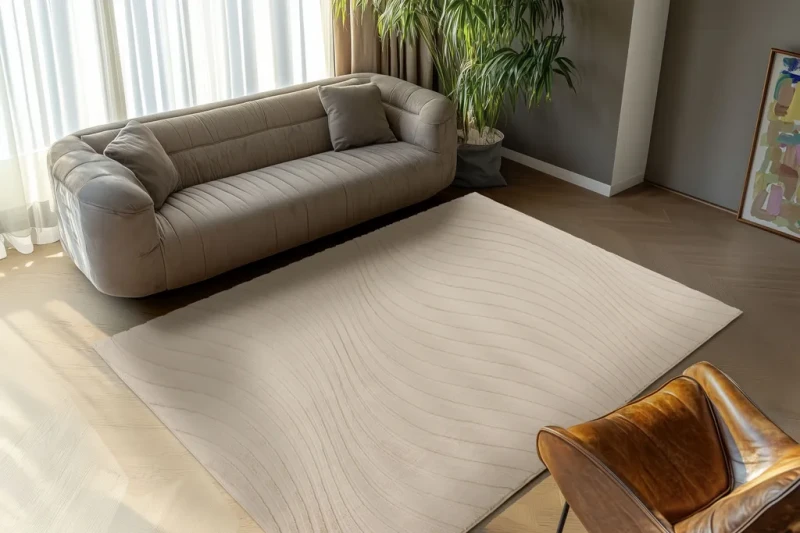 Dywan 3d Lalee Hides Comfort CMF 503 beżowy w salonie