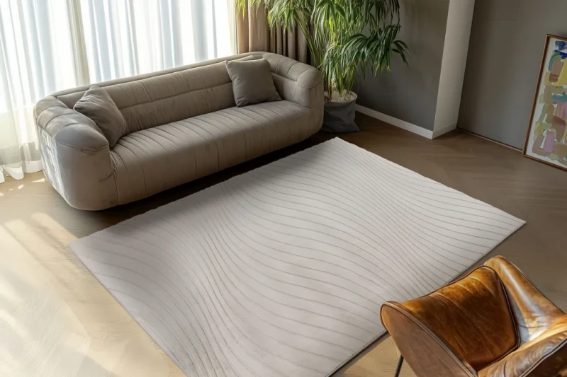 Dywan 3d Lalee Hides Comfort CMF 503 light taupe w salonie