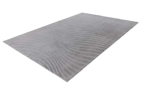 Rzut z boku na srebrny dywan 3d Lalee Hides Comfort CMF 503