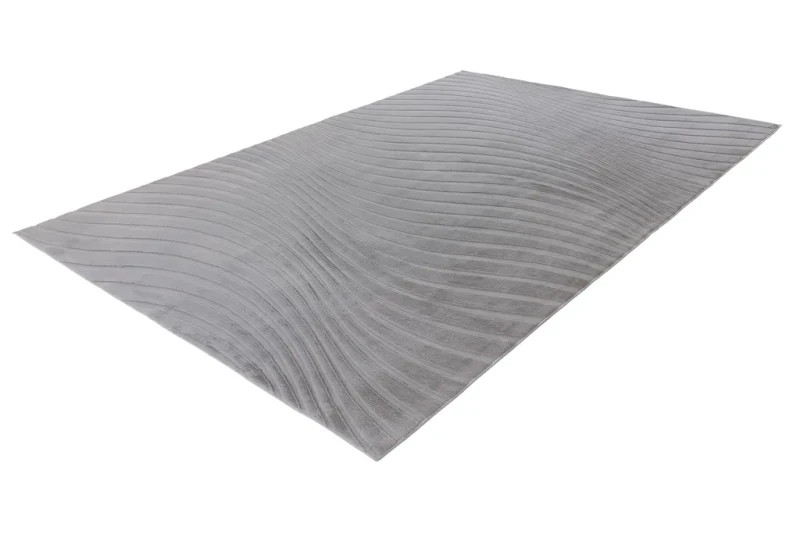Rzut z boku na srebrny dywan 3d Lalee Hides Comfort CMF 503