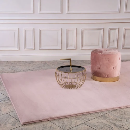 Dywan pluszowy Lalee Hides Paradise PAR 400 pastel pink do pokoju