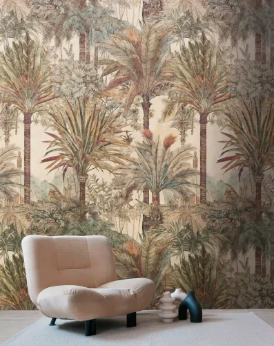 Jasny mural z palmami do salonu AS 79229-9.webp