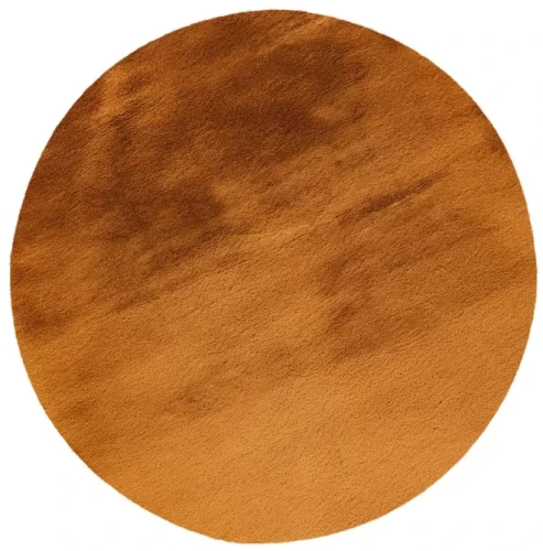 Dywan okrągły pluszowy Lalee Hides Heaven HEA 800 amber