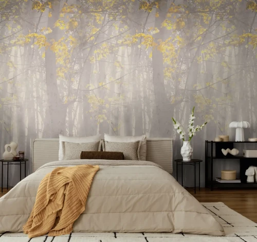 tapeta-mural-79226-2-the-wall-4-las-za-lozkiem.webp
