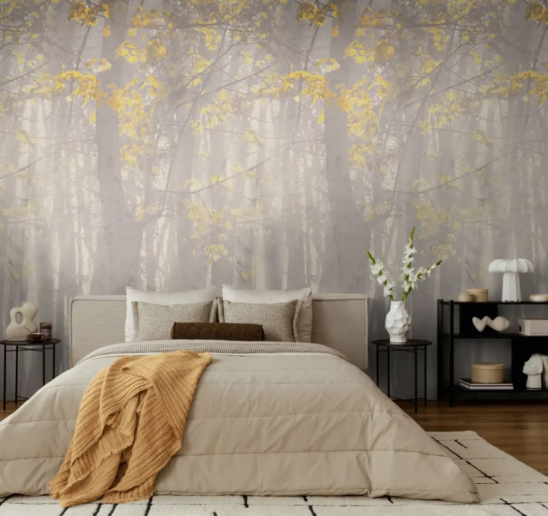 tapeta-mural-79226-2-the-wall-4-las-za-lozkiem.webp