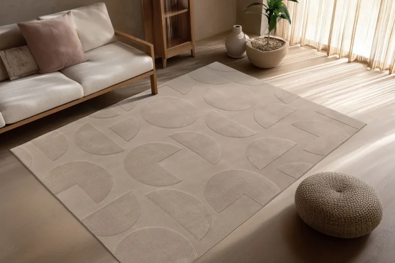 Dywan 3d Ligne Lalee Focus FOC 400 taupe w salonie