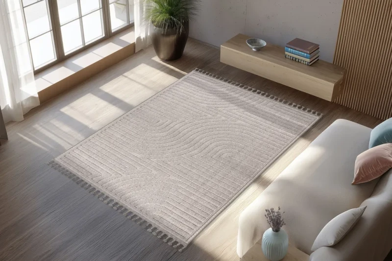 Dywan Ligne Lalee Luxor LUX 302 silver do salonu