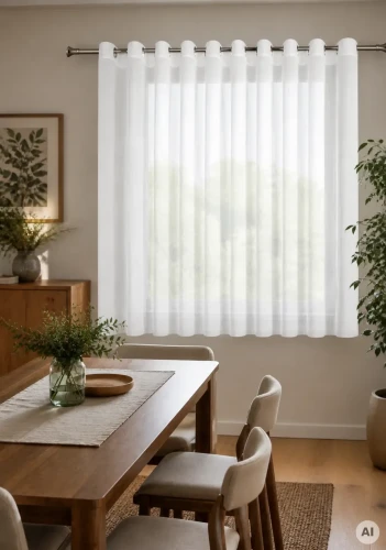 Firana gotowa na przelotkach biała 350x160 cm Rebecca