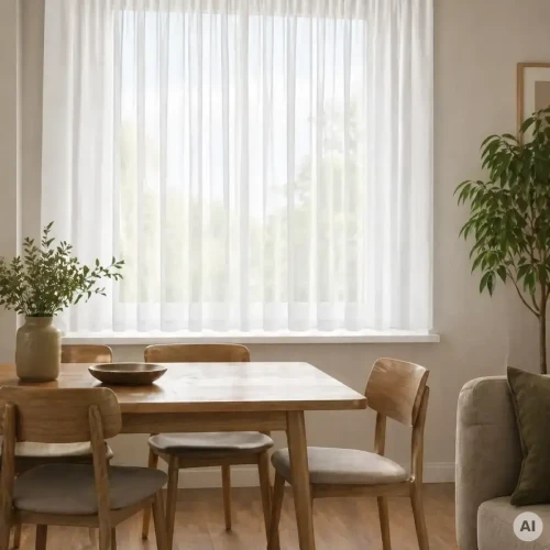 Firanka krótka do jadalni gotowa 400x160cm wizualizacja aranżcyjna.webp