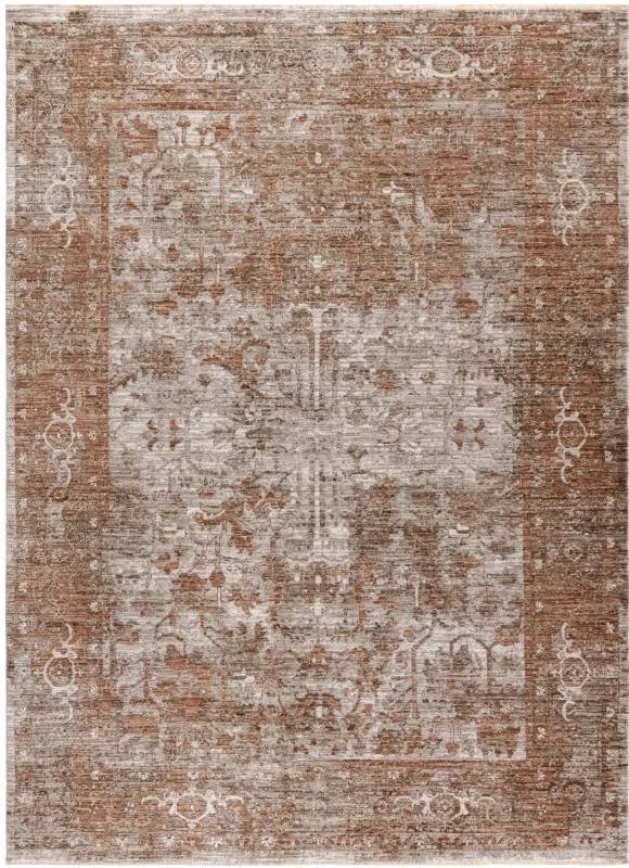 Dywan vintage Laris 741 Ramka beż/miedziany