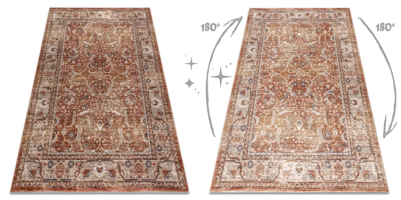 Dywan vintage Laris 755 Ramka pomarańczowy/vision brązowy błyszcząca strona