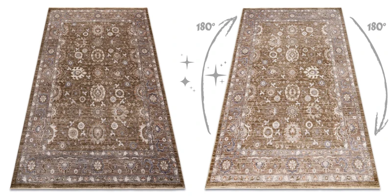 Dywan vintage Laris 743 Ornament zielony/jasny brąz błyszcząca strona